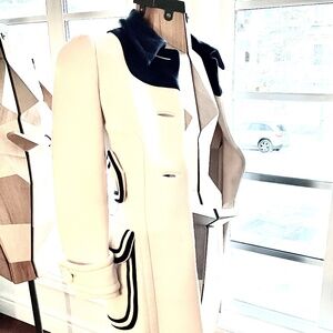 Miu Miu 2015 Collection contrast trim double knit wool coat